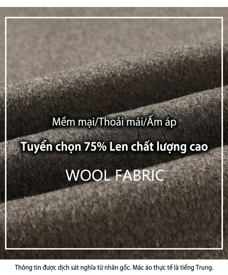 Áo Khoác Nam Dáng Ngắn Hai Mặt Lông Cừu Màu Xám, Kem, Nâu, Đen chi tiết 8