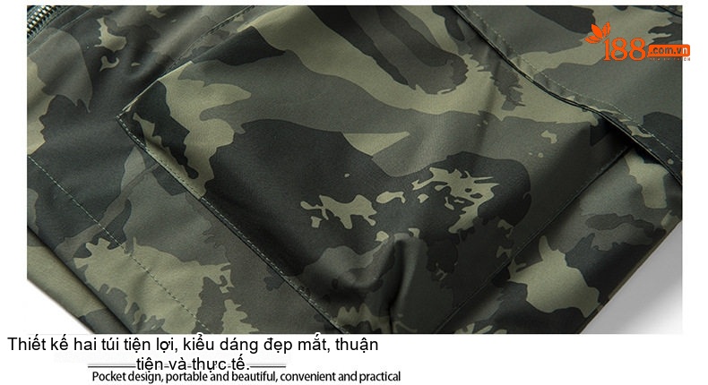 Áo Khoác Nam Dáng Suông Có Mũ Trùm Đầu Họa Tiết Rằn Ri Phong Cách Casual chi tiết 4