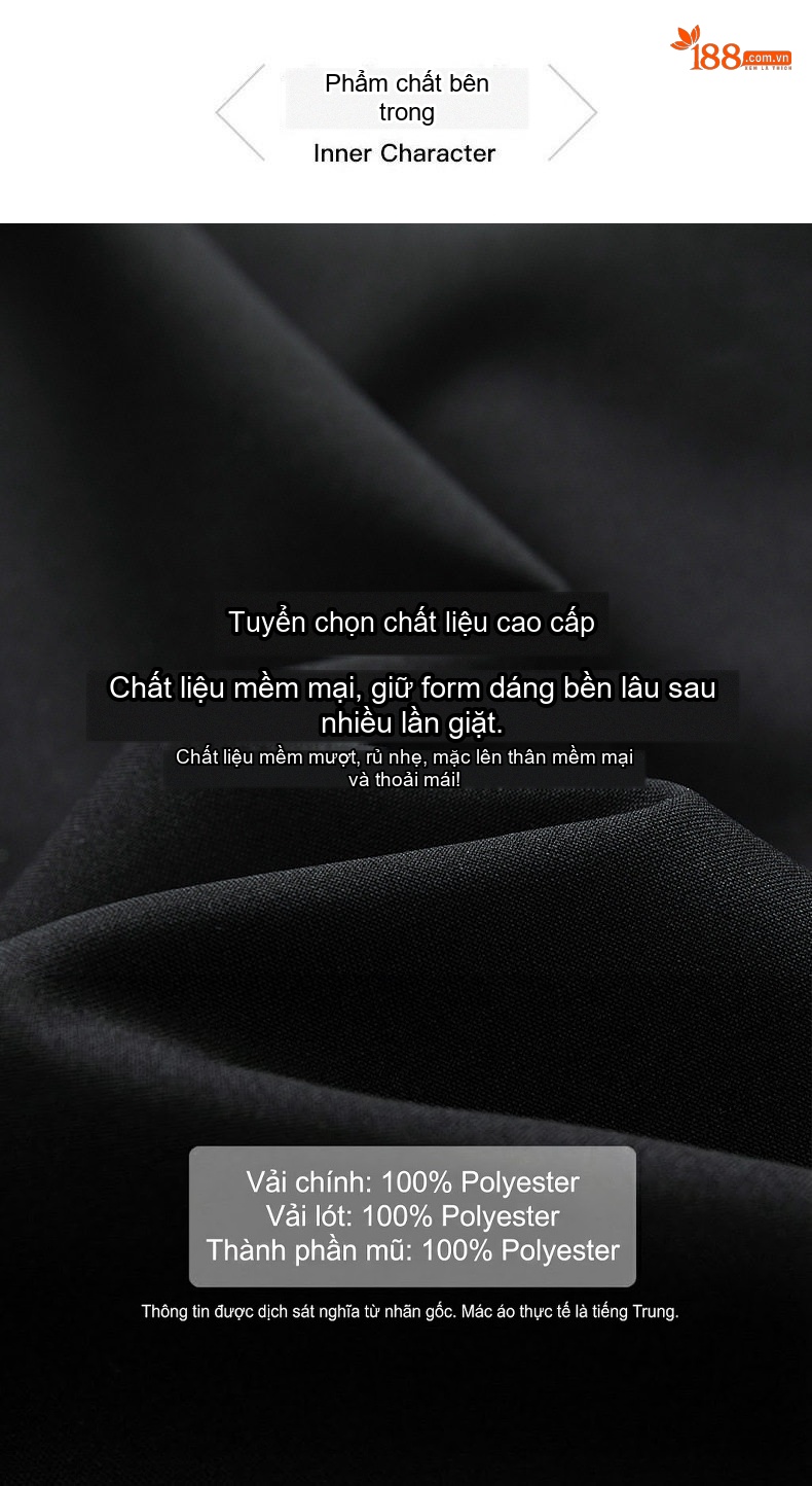 Áo Khoác Nam Giả Hai Lớp Có Mũ Trùm Đầu Form Rộng Chống Nước chi tiết 3