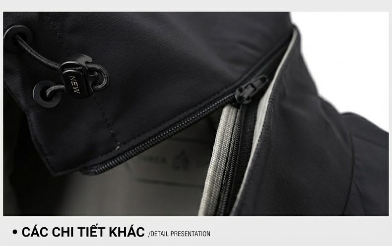 Áo Khoác Nam Hai Mặt Có Mũ Trùm Đầu Phong Cách Xuân Thu Màu Đen, Xám chi tiết 31