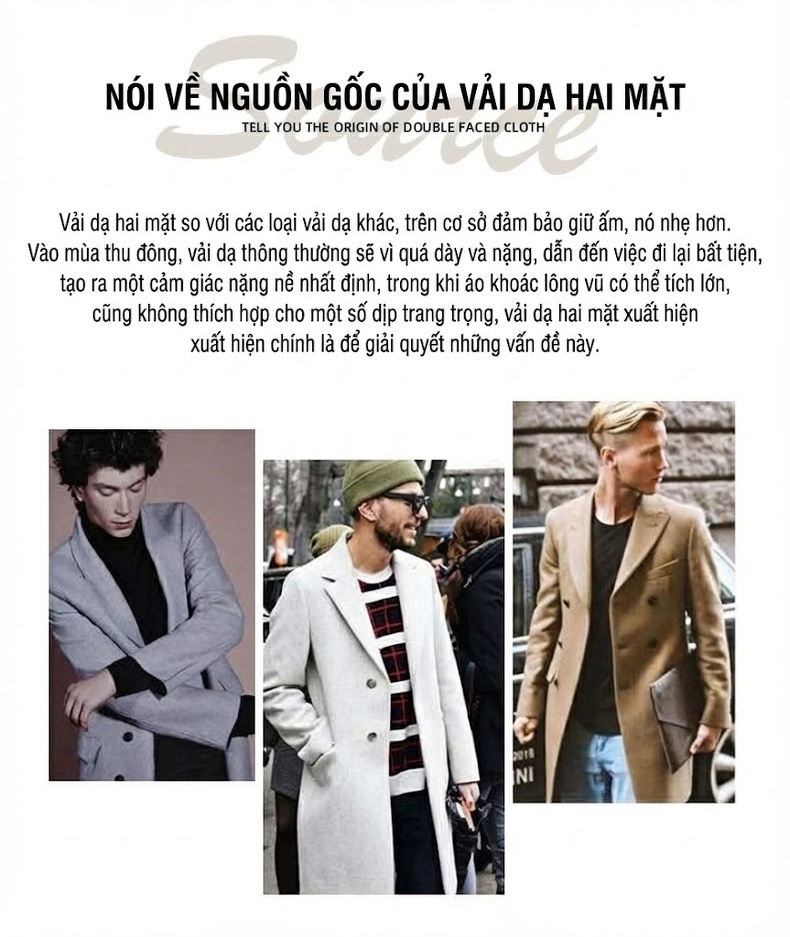 Áo Khoác Nam Hai Mặt Dệt Kim Lông Cừu Cổ Bẻ Kiểu Công Sở Màu Đen, Nâu, Xám chi tiết 2