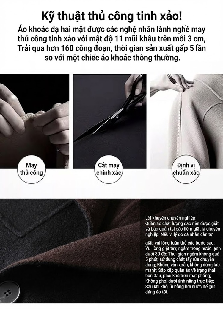 Áo Khoác Nam Hai Mặt Lông Cừu Dáng Ngắn Cổ Bẻ Màu Đen, Be chi tiết 4