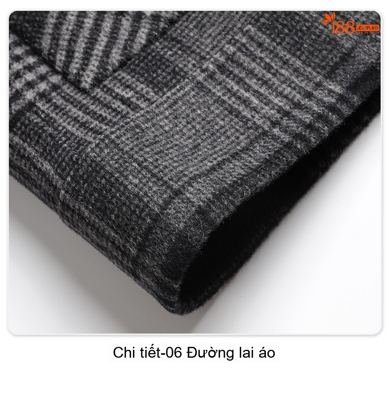 Áo Khoác Nam Kẻ Ô Two-sided Woolen Jacket Dày Dặn Màu Xám chi tiết 23
