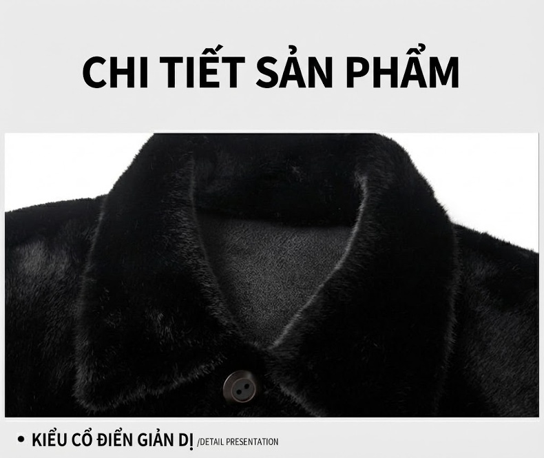 Áo Khoác Nam Kim貂绒 Dáng Dài Vừa Phong Cách Doanh Nhân Màu Đen, Nâu chi tiết 21