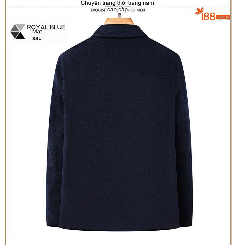 Áo Khoác Nam Lông Cừu Dáng Rộng Cổ Bẻ Khóa Kéo Màu Đen, Xanh Navy chi tiết 19