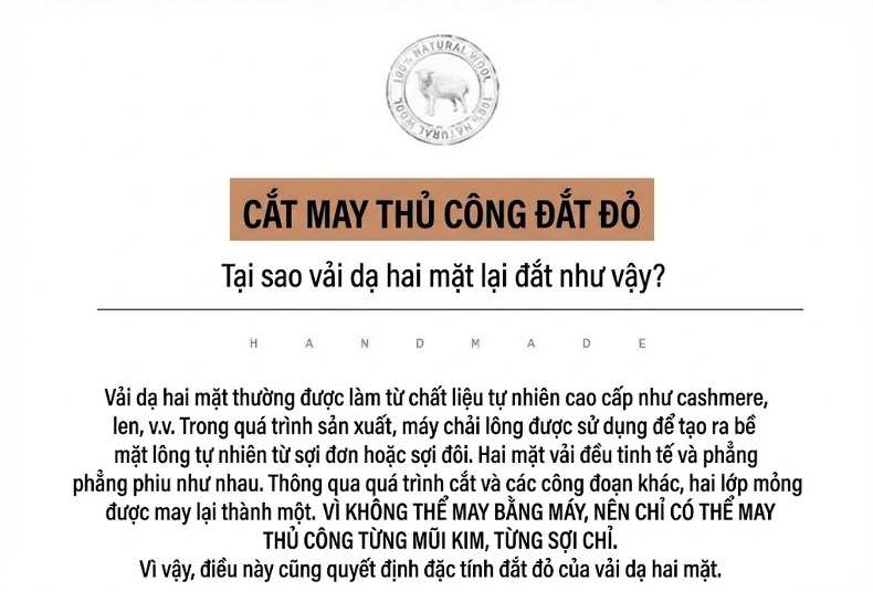 Áo Khoác Nam Lông Cừu, Tơ Tằm, Lông Vũ, Vải Tweed, Lót Tháo Rời Màu Xám, Đen chi tiết 6