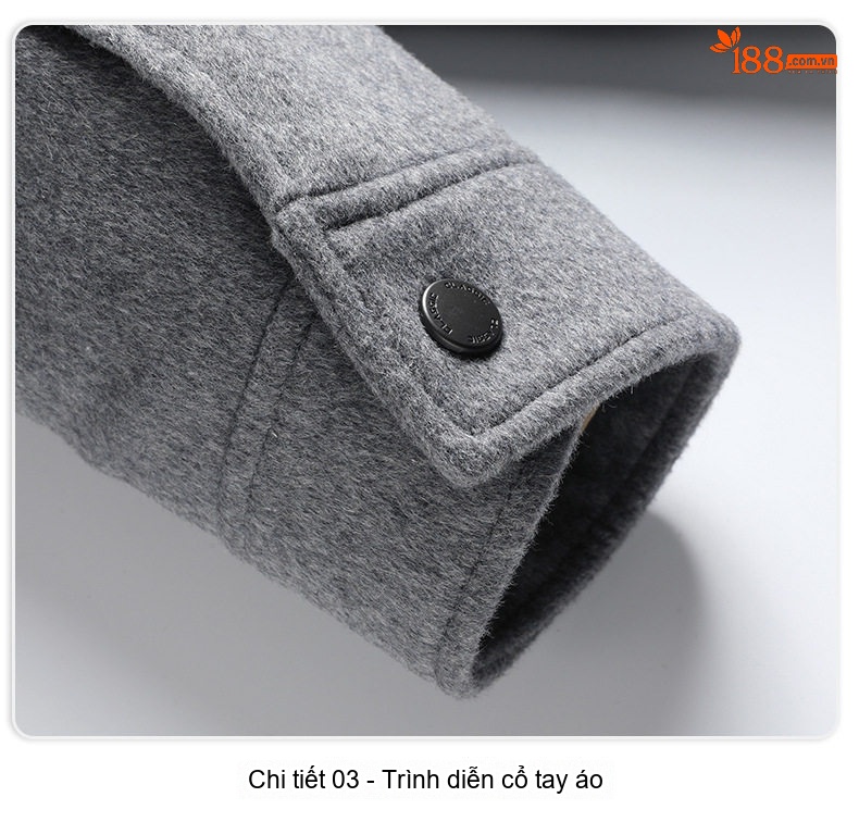 Áo Khoác Nam Lông Cừu, Tơ Tằm, Lông Vũ, Vải Tweed, Lót Tháo Rời Màu Xám, Đen chi tiết 22