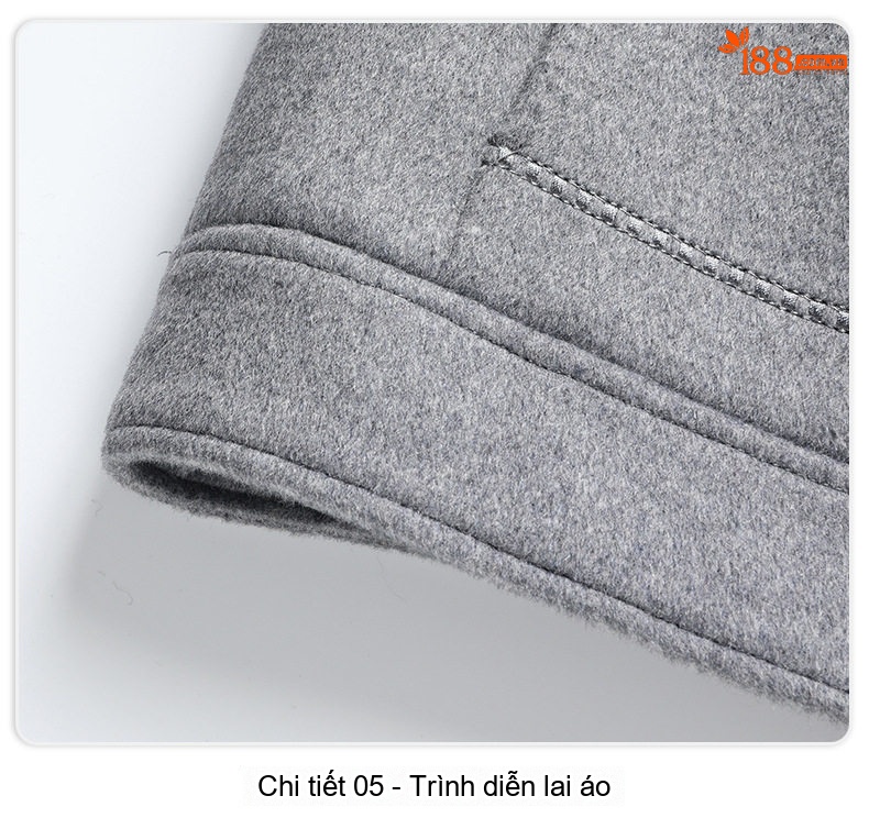 Áo Khoác Nam Lông Cừu, Tơ Tằm, Lông Vũ, Vải Tweed, Lót Tháo Rời Màu Xám, Đen chi tiết 24