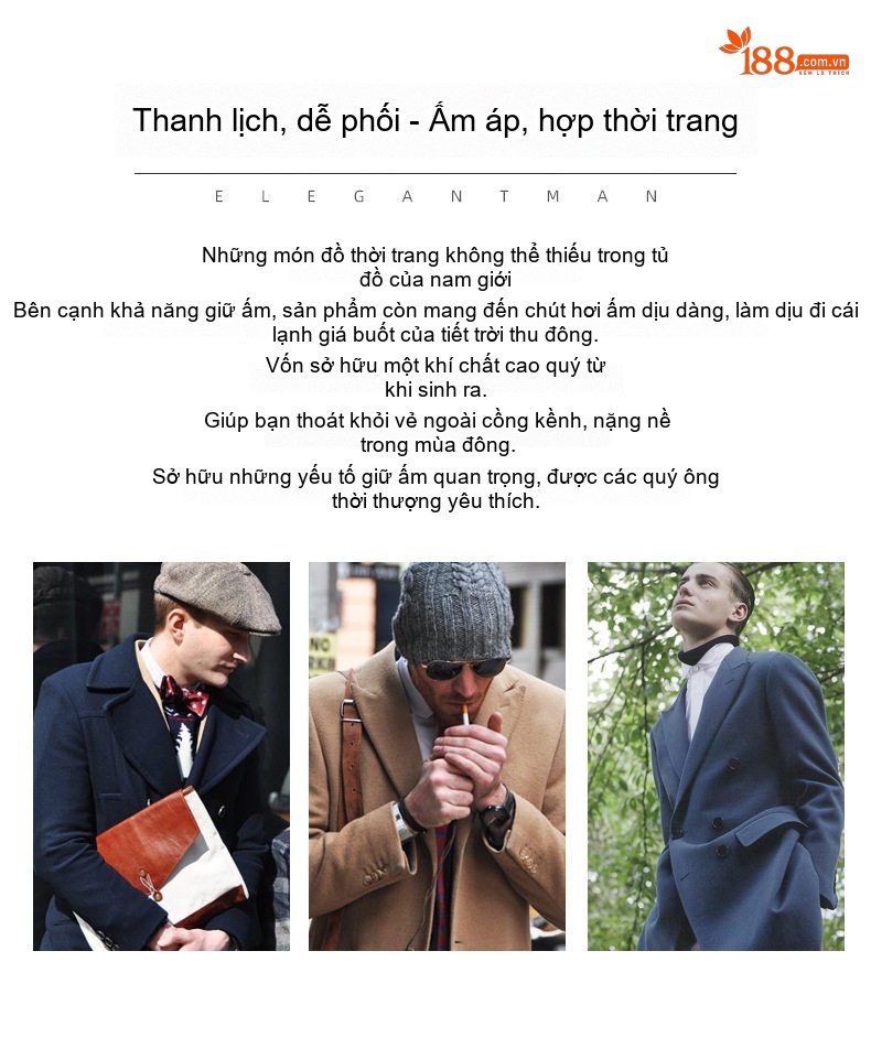 Áo Khoác Nam Lông Vũ Lót Lông Cừu Non Áo Dạ Nam Hai Mặt Màu Đen, Xanh Than chi tiết 7