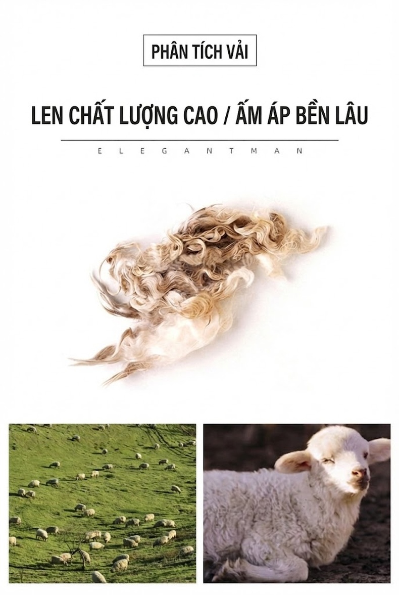 Áo Khoác Nam Lông Vũ Lót Lông Cừu Non Áo Dạ Nam Hai Mặt Màu Đen, Xanh Than chi tiết 8