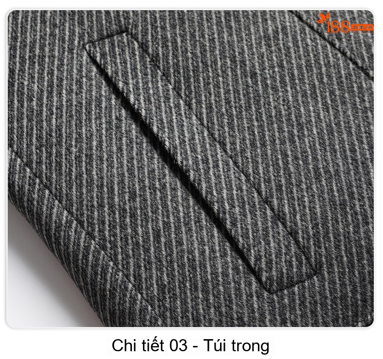 Áo Khoác Nam Lông Vũ Lót Lông Cừu Non Dệt Thoi Hai Mặt Màu Xám chi tiết 26