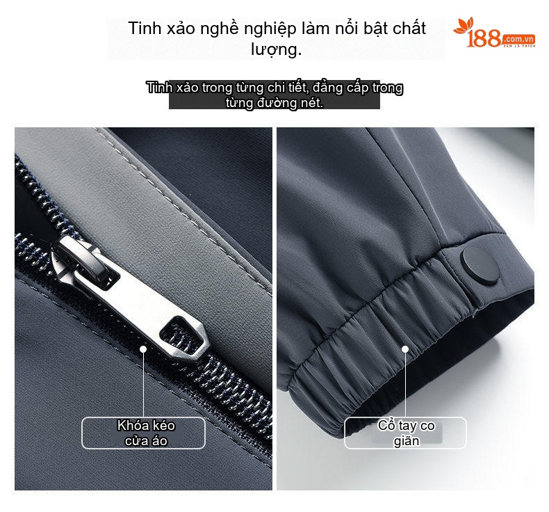Áo Khoác Nam Milk Silk Dáng Bomber Có Mũ Trùm Đầu Lót Nhung Giữ Nhiệt Màu Xám, Xanh Navy chi tiết 6