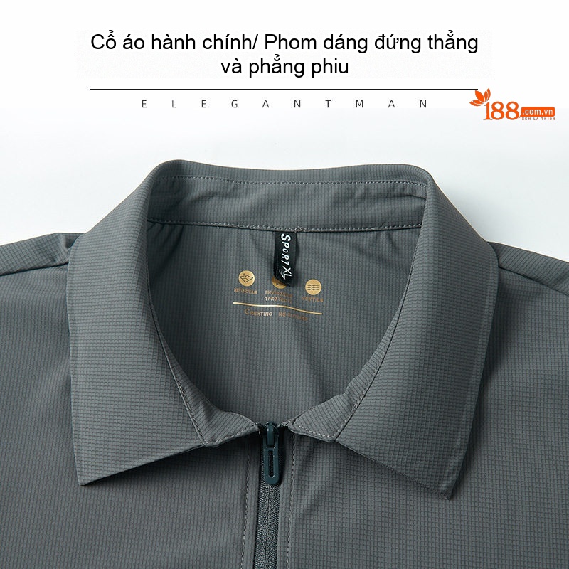 Áo Khoác Nam Mỏng Nhẹ Chống Nắng Thoáng Khí Kiểu Cán Bộ Màu Xám
