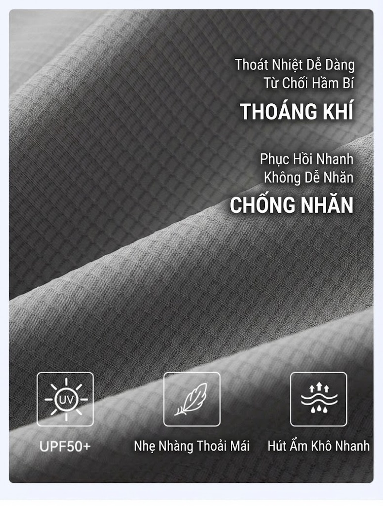 Áo Khoác Nam Mỏng Nhẹ Chống Nhăn Thoáng Khí Màu Xám, Trắng, Đen chi tiết 7