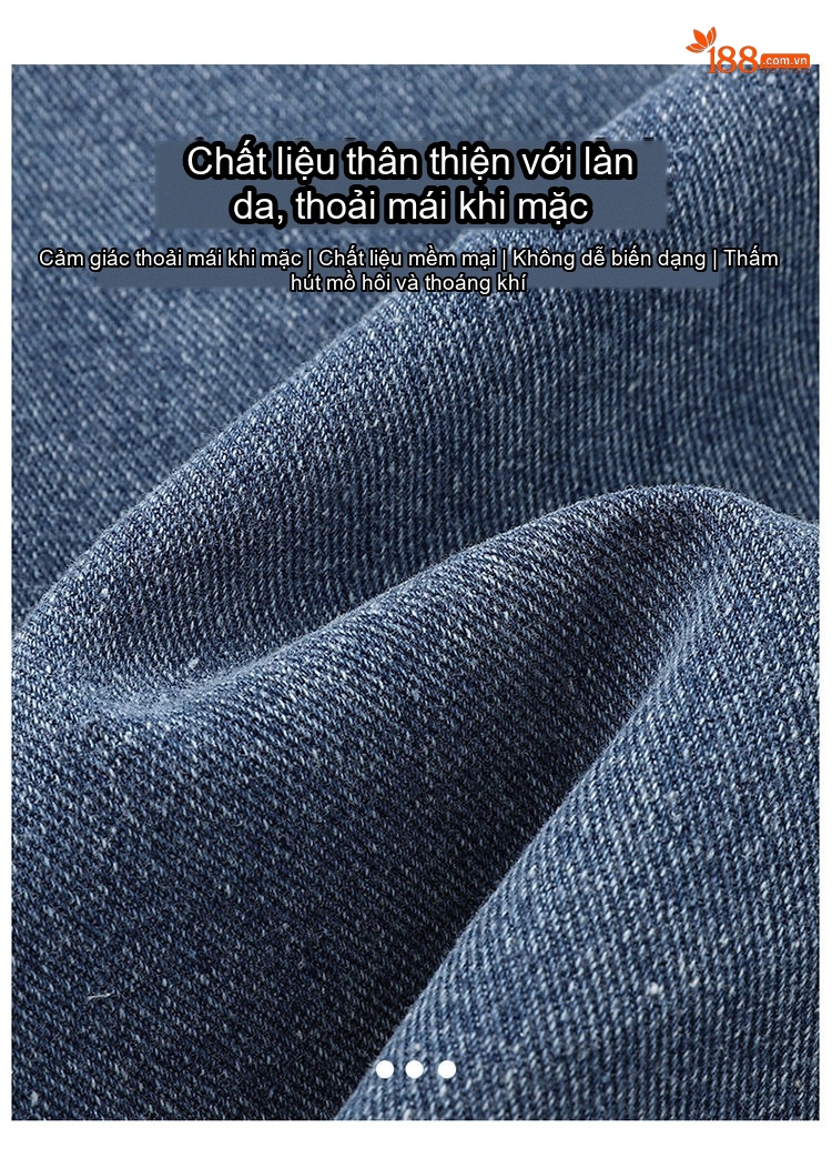 Áo Khoác Nam Tay Dài Cổ Bẻ Kiểu Jean Form Rộng Màu Xanh Dương chi tiết 2
