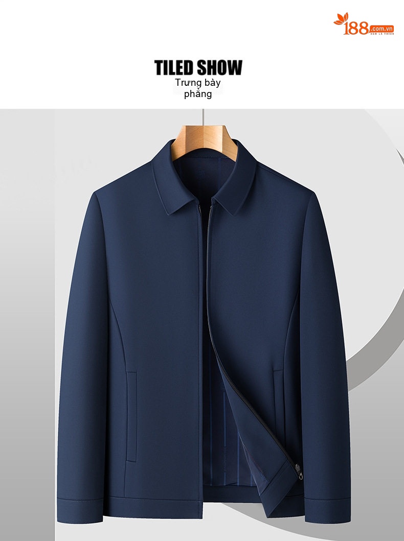 Áo Khoác Nam Thương Hiệu Dáng Bomber Chất Vải Mịn Màu Đỏ Rượu, Kem, Xanh Navy, Xám... chi tiết 6