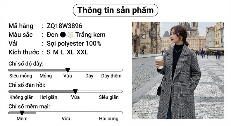 Áo Khoác Nữ Cape Dáng Dài Vừa Chất Liệu Lông Cừu Phong Cách Tiểu Thư Màu Xám, Kem chi tiết 3