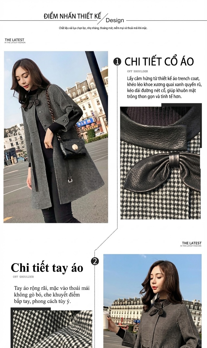 Áo Khoác Nữ Cape Dáng Dài Vừa Chất Liệu Lông Cừu Phong Cách Tiểu Thư Màu Xám, Kem chi tiết 5