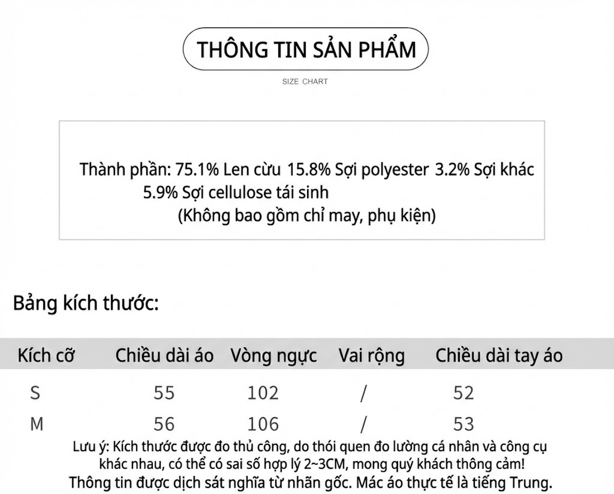 Áo Khoác Nữ Dạ Lông Cừu Hai Mặt Cúc Sừng Trâu Dáng Ngắn Màu Xám, Trắng, Hồng chi tiết 7