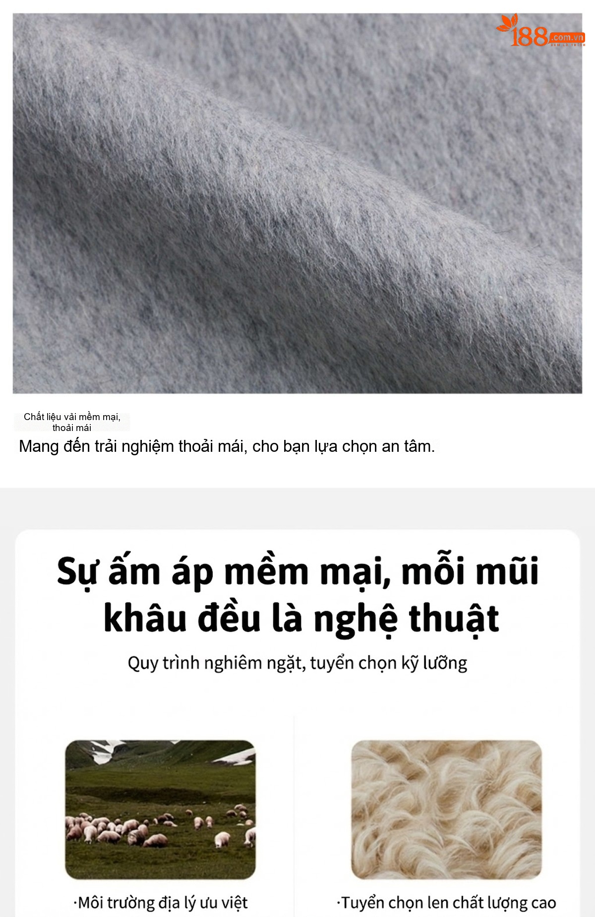 Áo Khoác Nữ Dạ Lông Cừu Hai Mặt Cúc Sừng Trâu Dáng Ngắn Màu Xám, Trắng, Hồng chi tiết 6