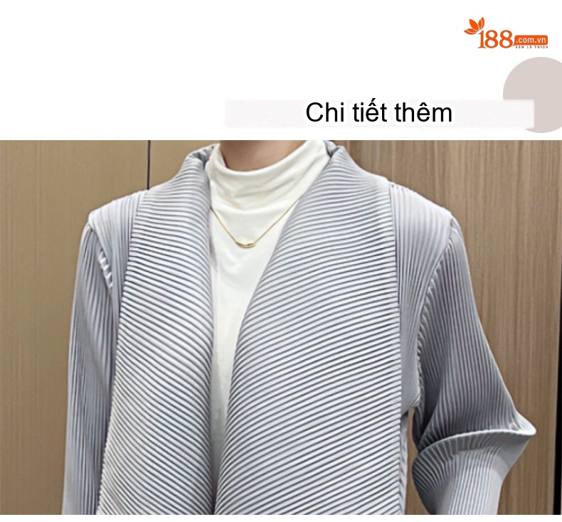 Áo Khoác Nữ Dáng Dài Cổ chữ Ve Lớn Thiết Kế Xếp Ly Phong Cách Tối Giản Màu Đen, Xám chi tiết 4