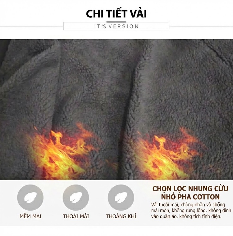 Áo Khoác Nữ Dáng Dài Cotton Lót Lông Dày Dặn Mũ Trùm Đầu Màu Đen chi tiết 5