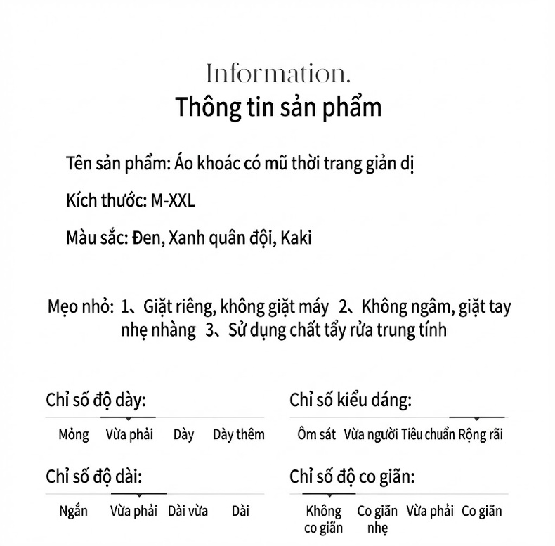 Áo Khoác Nữ Dáng Ngắn Có Mũ Trùm Đầu Thiết Kế Rộng Phong Cách Hàn Quốc Màu Xanh Olive, Nâu chi tiết 12