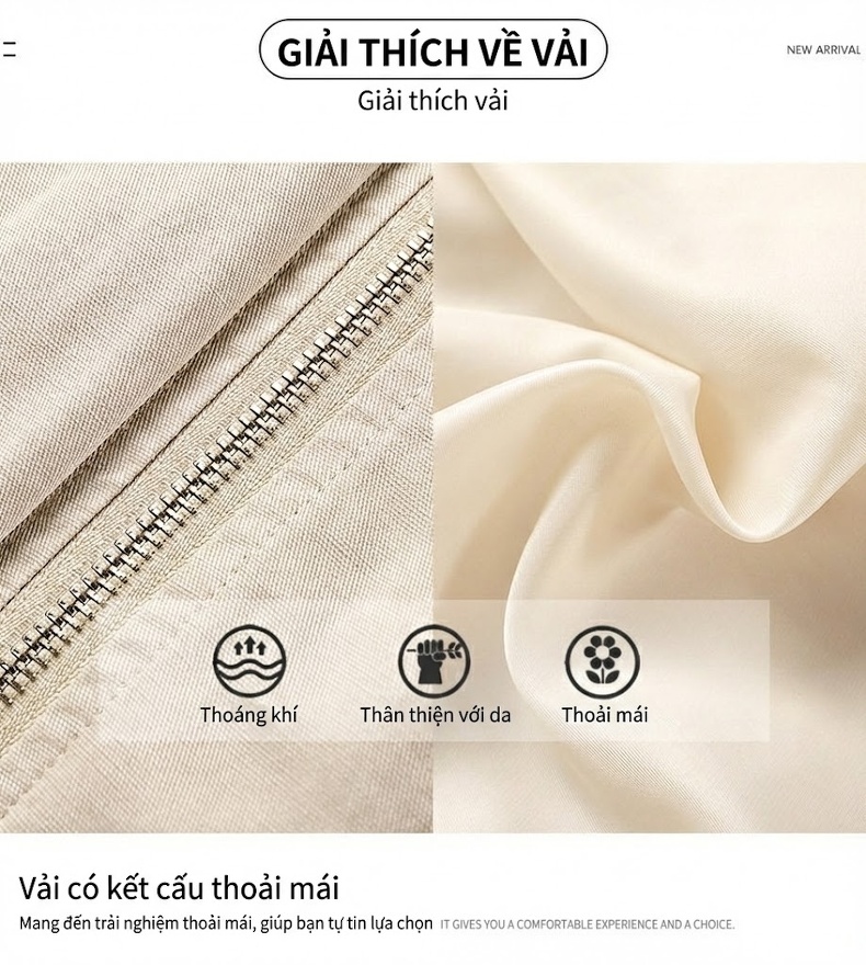 Áo Khoác Nữ Dáng Ngắn Thiết Kế Có Mũ Trùm Đầu Phong Cách Thu Đông Màu Be, Nâu chi tiết 6