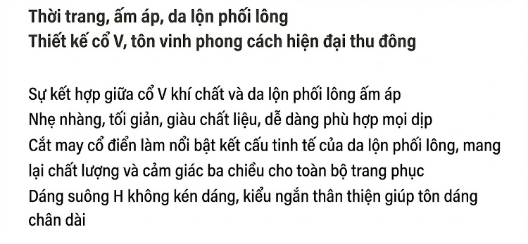 Áo Khoác Nữ Kiểu Croptop V Cổ Giả Lông Chồn Dáng Ngắn Dày Dặn Màu Nâu, Trắng chi tiết 2