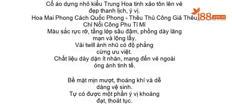 Áo Khoác Nữ Kiểu Trung Quốc Thêu Hoa Jacquard Cổ Trụ Phong Cách Retro Màu Kem chi tiết 3