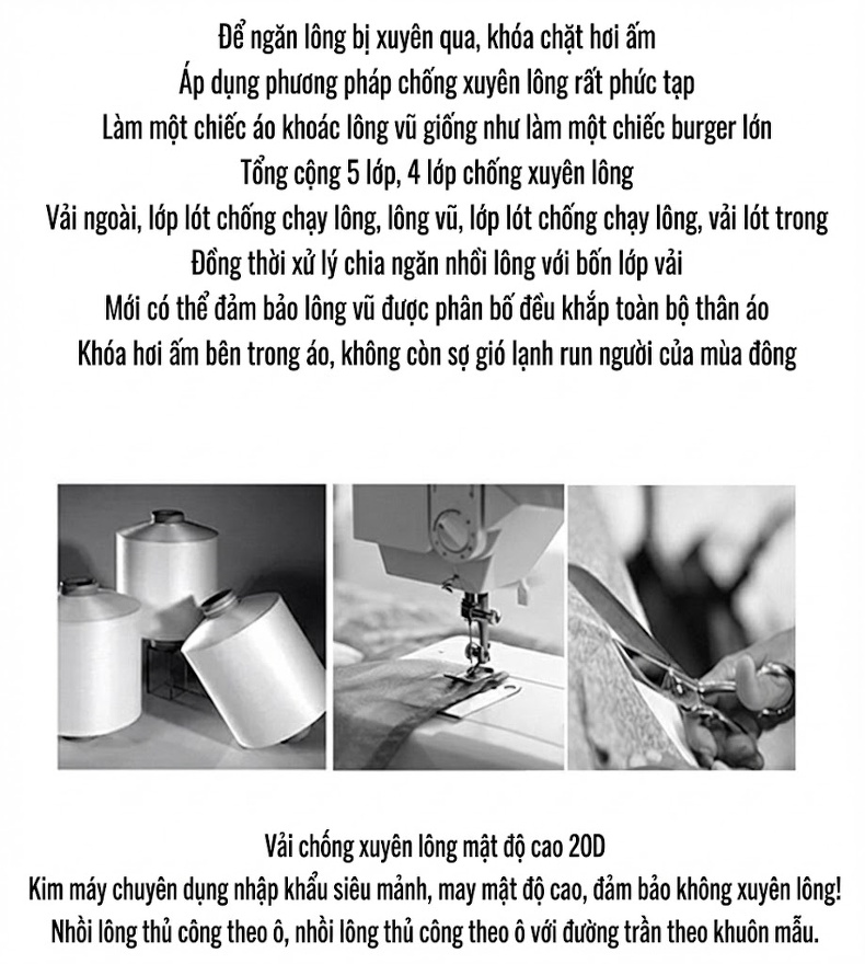 Áo Khoác Nữ Lông Vũ Lót Nỉ Dạ Tweed Phong Cách Tiểu Thư Màu Hồng, Xám, Trắng chi tiết 6