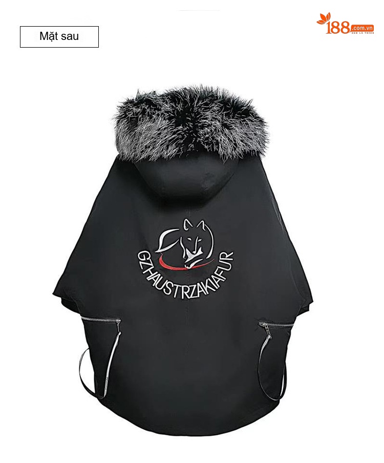Áo Khoác Nữ Mùa Đông Cotton Lót Lông Thêu Hình Oversize Phong Cách Hàn Quốc Màu Đen chi tiết 20
