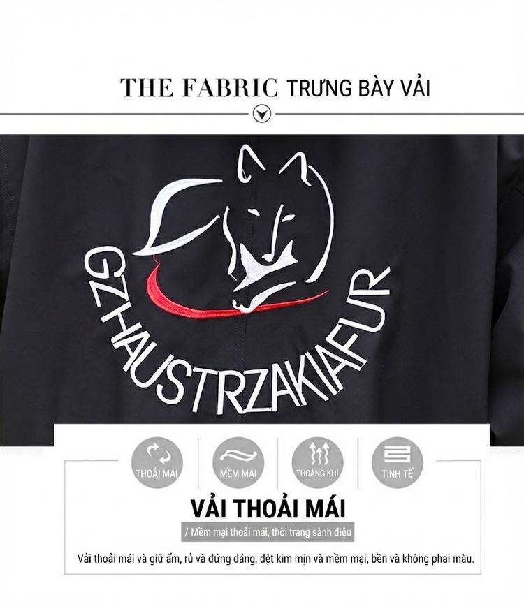 Áo Khoác Nữ Mùa Đông Cotton Lót Lông Thêu Hình Oversize Phong Cách Hàn Quốc Màu Đen chi tiết 6