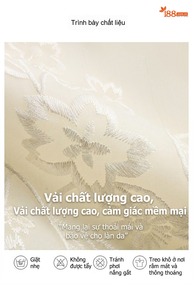 Áo Khoác Nữ Quốc Phong Thêu Hoa Mỏng Nhẹ Tay Lỡ Màu Trắng chi tiết 11