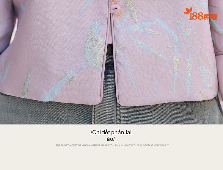 Áo Khoác Nữ Tay Lỡ Cài Khuy Phong Cách Cổ Điển Thoáng Mát Màu Hồng Phối chi tiết 21