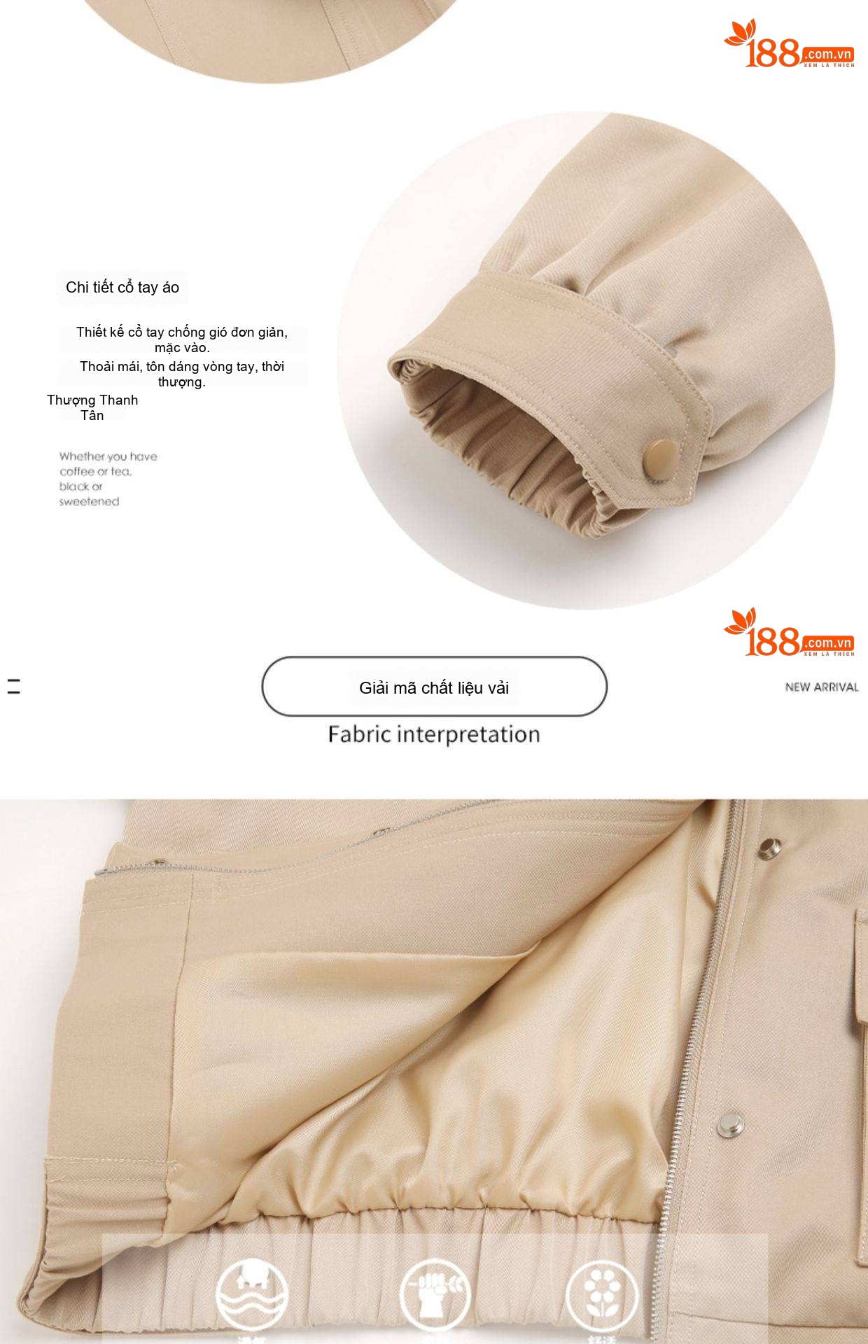 Áo Khoác Nữ Thiết Kế Kiểu Bomber Dáng Ngắn Phong Cách Hàn Quốc Màu Be, Trắng chi tiết 5