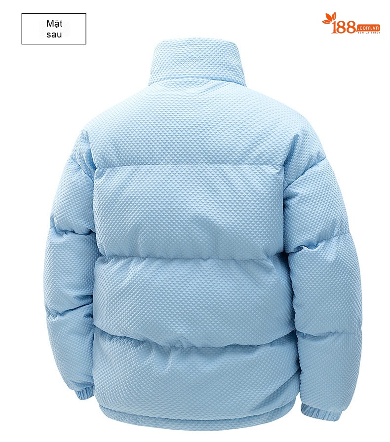 Áo Khoác Phao Cotton Lót Lông Cổ Trụ Unisex Dáng Rộng Giữ Ấm Màu Trắng, Xanh Dương, Hồng, Đen... chi tiết 19