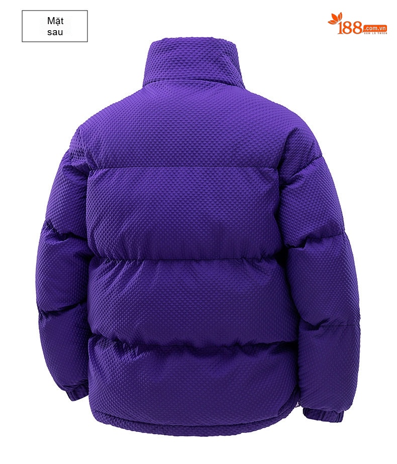 Áo Khoác Phao Cotton Lót Lông Cổ Trụ Unisex Dáng Rộng Giữ Ấm Màu Trắng, Xanh Dương, Hồng, Đen... chi tiết 21