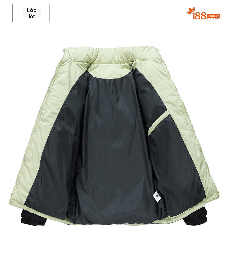 Áo Khoác Phao Cotton Lót Lông Cổ Trụ Unisex Dáng Rộng Giữ Ấm Màu Trắng, Xanh Dương, Hồng, Đen... chi tiết 23