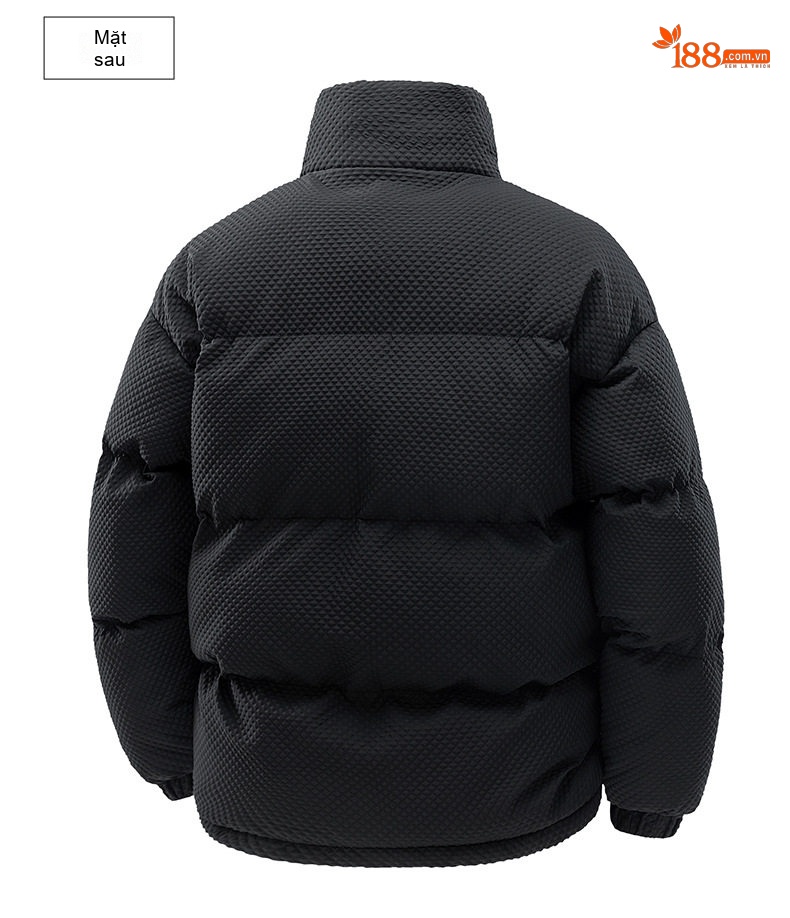 Áo Khoác Phao Cotton Lót Lông Cổ Trụ Unisex Dáng Rộng Giữ Ấm Màu Trắng, Xanh Dương, Hồng, Đen... chi tiết 24