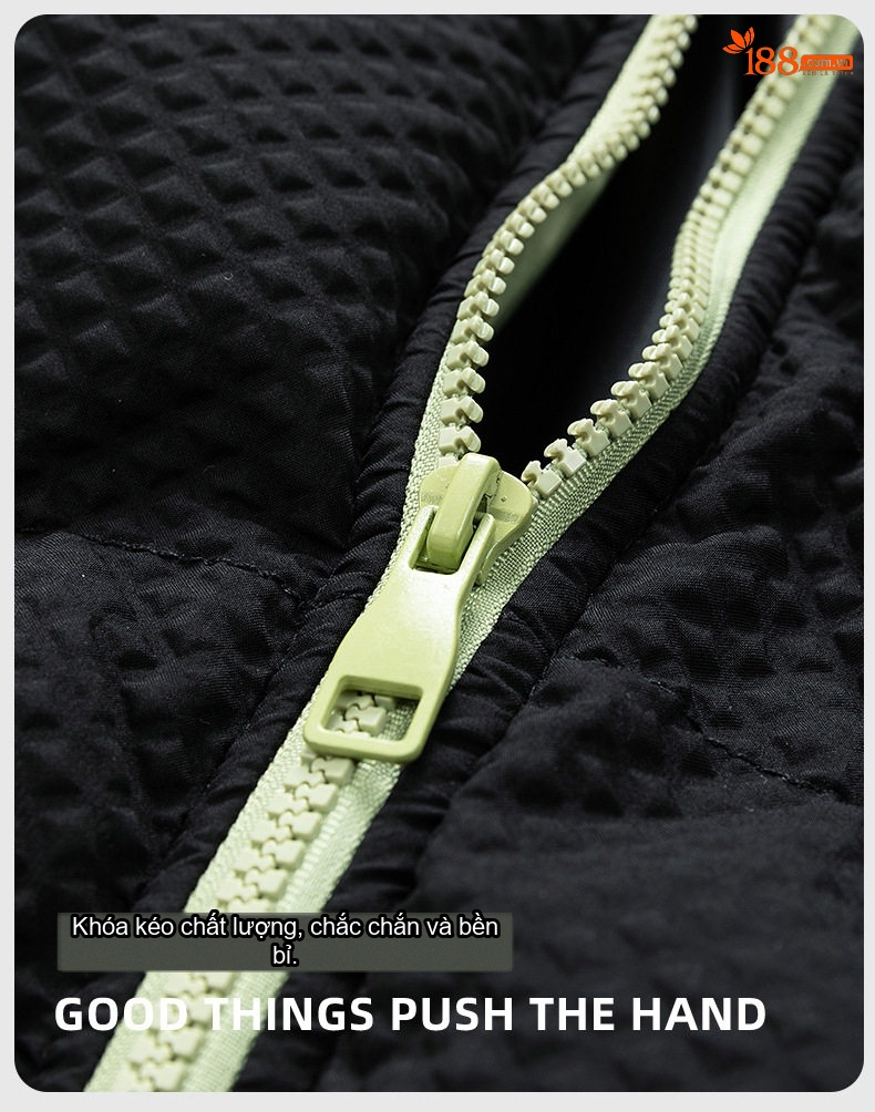 Áo Khoác Phao Cotton Lót Lông Cổ Trụ Unisex Dáng Rộng Giữ Ấm Màu Trắng, Xanh Dương, Hồng, Đen... chi tiết 7