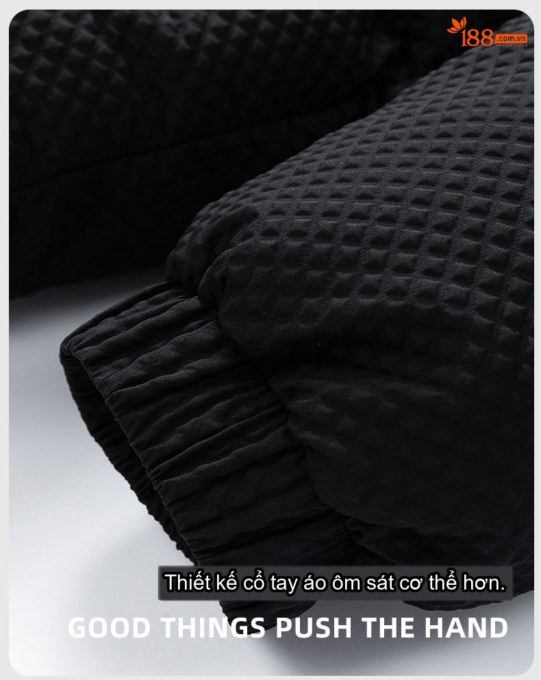 Áo Khoác Phao Cotton Lót Lông Cổ Trụ Unisex Dáng Rộng Giữ Ấm Màu Trắng, Xanh Dương, Hồng, Đen... chi tiết 9