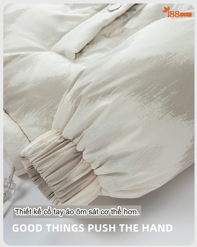 Áo Khoác Phao Cotton Nam Nữ Mẫu Dáng Rộng Mùa Đông Chống Gió Giữ Ấm Dày Dặn Màu Đen, Trắng chi tiết 10