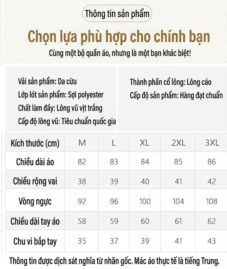 Áo Khoác Phao Da Cừu Nữ Dáng Dài Trung Niên Cổ Lông Thú Có Mũ Màu Đen chi tiết 6