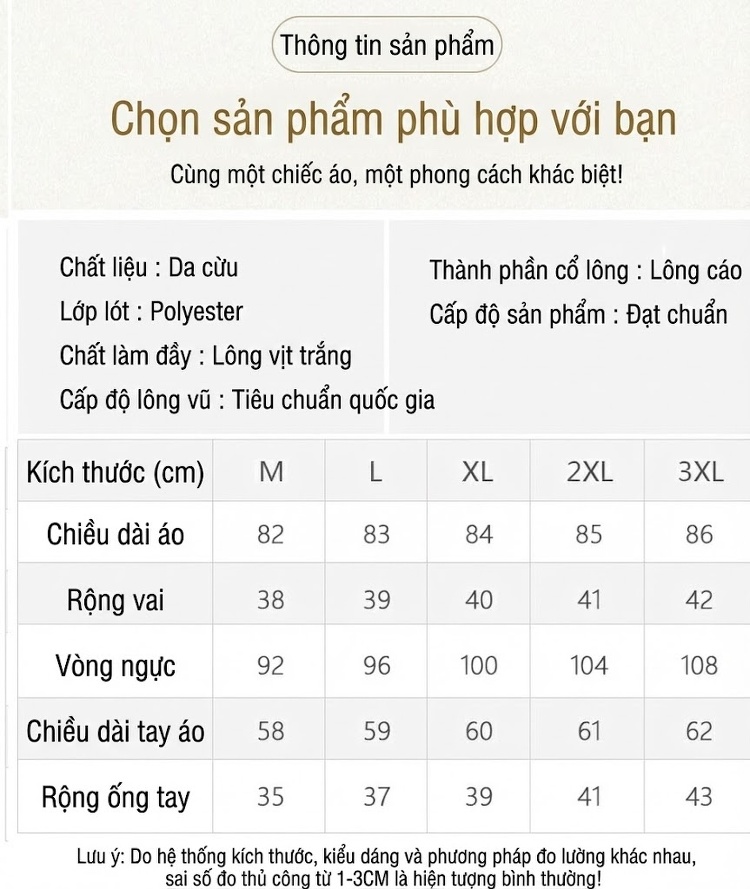Áo Khoác Phao Da Thật Dáng Dài Nữ Lông Cổ Áo Lông Thú Màu Đen chi tiết 7