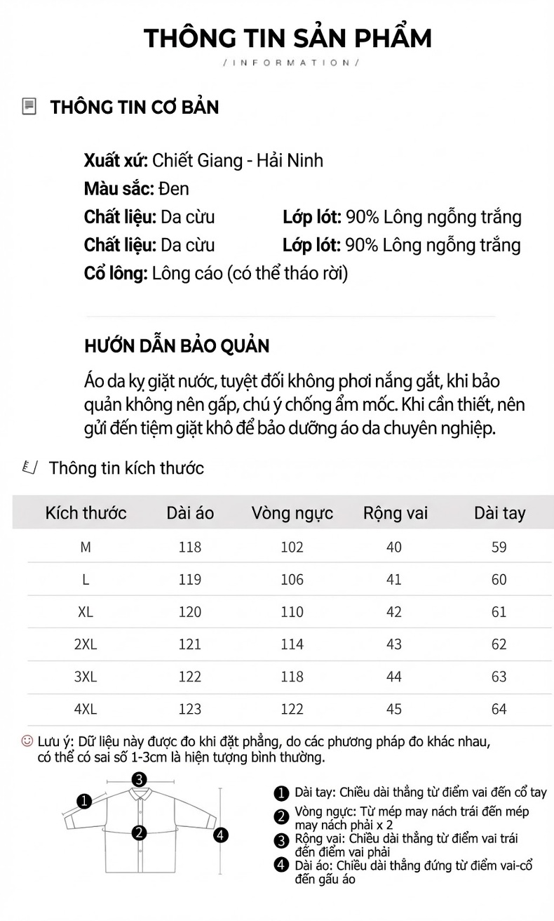 Áo Khoác Phao Dáng Dài Nữ Da Cừu Lót Lông Ngỗng Mũ Trùm Đầu Màu Đen, Trắng chi tiết 4