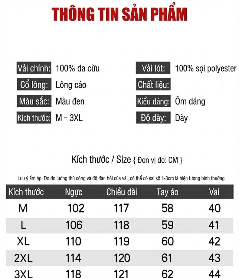 Áo Khoác Phao Dáng Dài Nữ Da Cừu Lót Lông Vũ Cổ Lông Cáo Giữ Ấm Màu Đen chi tiết 5