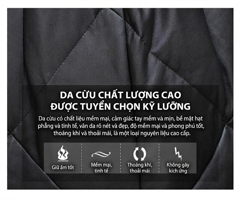 Áo Khoác Phao Dáng Dài Nữ Da Cừu Thật Có Mũ Trùm Đầu Màu Đen chi tiết 4