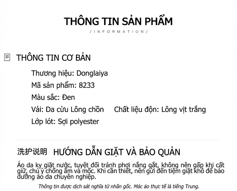 Áo Khoác Phao Dáng Dài Nữ Da Cừu Thật Có Mũ Trùm Đầu Màu Đen chi tiết 7