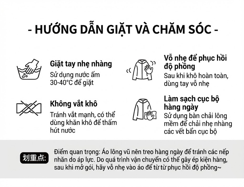 Áo khoác phao dáng rộng có mũ trùm đầu phong cách outdoor cho cặp đôi chi tiết 9